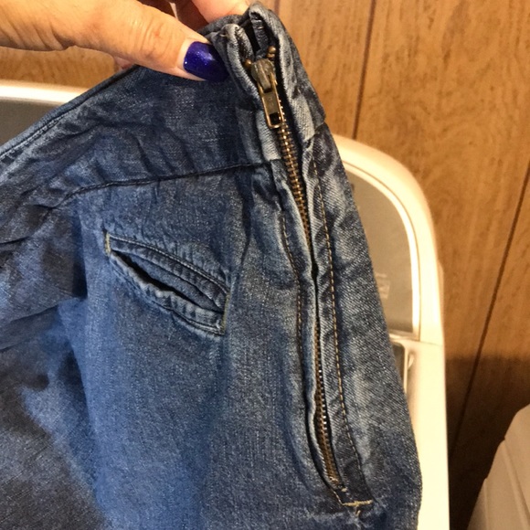 VINTAGE CHEROKEE SKIRT BLUE DISTRESSED WOMENS SIZE 14 - Picture 9 of 11